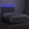 vidaXL Boxspringbett mit Matratze & LED Hellgrau 140x190 cm Stoff 3135109 Bild 4