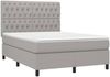 vidaXL Boxspringbett mit Matratze & LED Hellgrau 140x190 cm Stoff 3135109 Bild 3