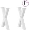 vidaXL Esstischbeine X-Form 2 Stk. Weiß 60x(72-73) cm Stahl 4012973 Bild 3