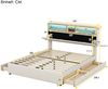 Doppelbett, Polsterbett, Stauraum, Kopfteil, Bett mit USB-Aufladung und LED-Beleuchtung, Funktionsbett mit vier Schubladen, verstellbares Kopfteil, Beige, 140 x 200 cm Bild 3