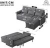 Merax L-förmiges Ecksofa, umwandelbar in ein Schlafsofa, mit Schlaffunktion, LED-Beleuchtung und USB-Anschlüssen, verstellbarer Rückenlehne mit Kissen und Getränkeablage, Wohnzimmersofa mit Stauraum, Grau Bild 4