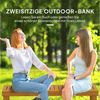 Outsunny Bank wetterfest, 300kg Belastbar, mit Latten-Sitz (Sitzbank aus Holz, 1-St, 2-Sitzer Gartenbank), für Garten, Balkon, Terrasse Park, Hof, Veranda 128 x 51 x 73 cm, Teak Bild 3