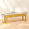 Outsunny Bank wetterfest, 300kg Belastbar, mit Latten-Sitz (Sitzbank aus Holz, 1-St, 2-Sitzer Gartenbank), für Garten, Balkon, Terrasse Park, Hof, Veranda 128 x 51 x 73 cm, Teak Bild 2