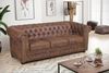 Edles Chesterfield-Sofa 3 Sitzer in Mikrofaser Vintage braun Bild 2