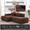 LVHOM Ecksofa 2 Sitzer, Modulares Sofa 235 cm breit, L-Form Sofa mit 2 Kissen, Schlafsofa aus Cordstoff, kein Aufbau erforderlich, Braun Bild 4