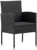 vidaXL Gartenstühle mit Kissen in Schwarz 4 Stk. Schwarz Polyrattan 318709 Bild 2
