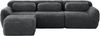 Sofa modular (L-Form) mit großer Sitzfläche, Plüschstoff, 32D-Hochresilienzschaum, rutschfeste Basis, Grau, keine Montage,291*179*73 cm Bild 4