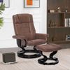 M MCombo Relaxsessel mit Hocker, 360° Drehbarer Fernsehsessel mit Liegefunktion, bis 120 Kg Belastbarer TV-Sessel, Moderner Ruhesessel für Wohnzimmer, 9019 (Braun-Mikrofaser) Bild 2