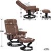 M MCombo Relaxsessel mit Hocker, 360° Drehbarer Fernsehsessel mit Liegefunktion, bis 120 Kg Belastbarer TV-Sessel, Moderner Ruhesessel für Wohnzimmer, 9019 (Braun-Mikrofaser) Bild 3