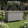 STEELSØN 'Serion' Polyrattan Aufbewahrungsbox 235 Liter, grau-meliert, 110x55x60 cm, wetterfest, Auflagenbox mit Innentasche Bild 2