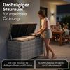 STEELSØN 'Serion' Polyrattan Aufbewahrungsbox 235 Liter, grau-meliert, 110x55x60 cm, wetterfest, Auflagenbox mit Innentasche Bild 3