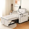 Schlafsofa 83x167x76 cm Beige, 3-in-1 ausziehbar mit Getränkehaltern & Handyhalter Bild 4