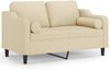 vidaXL 2-Sitzer-Sofa mit Zierkissen Creme 120 cm Stoff 3200839 Bild 2