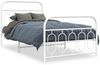 vidaXL Bettgestell mit Kopf- und Fußteil Metall Weiß 100x190 cm 377178 Bild 2