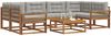 vidaXL Outdoor-Sofagarnitur mit Kissen 7 pcs Natürlich und Hellgrau 3367264 Bild 3