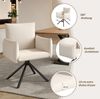 Esszimmerstuhl Set aus 2 – 360° drehbar, 88 x 60 x 60 cm, gepolstert mit Armlehnen, Leinen in Beige Bild 3