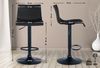 2er Set Barhocker GEBEL - Kunststoff Schwarz 39x36x84 cm | Barstuhl Höhenverstellbar Mit Lehne Drehbar Tresenhocker Tresenstuhl Kneipenhocker Bild 2