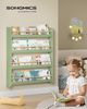 SONGMICS Bücherregal Kinder, Kinderregal mit 4 Ebenen, Spielzeugregal, Wandregal, grün-naturfarben Bild 2