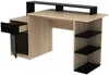 Vente-unique - Schreibtisch mit Stauraum - Eichefarben & Schwarz - ZACHARIE Bild 5