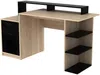Vente-unique - Schreibtisch mit Stauraum - Eichefarben & Schwarz - ZACHARIE Bild 3