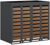 vidaXL Wagenmüllbehälter für 2 Behälter Stahl Anthrazit 3394773 Bild 2