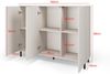 Kommode MASIMO 150 cmTürkommode, Stilvoll Wohnzimmer, Kommode mit vier Drehtüren, Push-to-Open, 6 Regale, Metallfüße in Säulenform - Farbe Kaschmir, 98 x 40 x 40 cm Bild 3