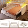 Schlafsofa mit Bettfunktion und LED-Beleuchtung 90x200cm/180x200cm, Liegefläche erweiterbar, Polsterbett, Jugendbett, Samt Bild 4