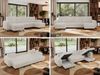 U-förmige Ecksofa, XXL Universalecke mit losen Kissen zum Wohnzimmer, Bettkästen und Schlaffunktion, schwarze Metallbeine - AXEL U - Beige Cord Bild 2