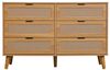 IDEASY Schubkastenkommode Kommode, Sideboard, Aufbewahrungsschrank, Rattan-Schranktür, (Eingangsschrank mit 6 Schubladen, 120 x 76,5 x 40 cm), 5 Beine aus Massivholz, einfach zu montieren Bild 4