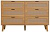 IDEASY Schubkastenkommode Kommode, Sideboard, Aufbewahrungsschrank, Rattan-Schranktür, (Eingangsschrank mit 6 Schubladen, 120 x 76,5 x 40 cm), 5 Beine aus Massivholz, einfach zu montieren Bild 5