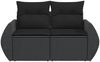 vidaXL Gartensofa mit Kissen 2-Sitzer Schwarz Poly Rattan 365991 Bild 4