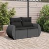 vidaXL Gartensofa mit Kissen 2-Sitzer Schwarz Poly Rattan 365991 Bild 3