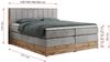 Boxspringbett BELLISSIMO KING, Doppelbett mit Multipocket-Matratze, Polsterbett mit Kopfstütze - 200 x 200 cm - Hellgrau Velvet - H3 Bild 5