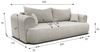 Sofa Schlafsofa 3-Sitzer ANIKE inkl. Polsterhocker in Stoff Now or Never Grüngrau Bild 5