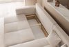 Ecksofa Schlafsofa Sofa LEROS in Stoff Manila Creme Ottomane Rechts Bild 4
