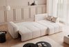Ecksofa Schlafsofa Sofa LEROS in Stoff Manila Creme Ottomane Rechts Bild 4