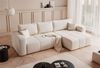 Ecksofa Schlafsofa Sofa LEROS in Stoff Manila Creme Ottomane Rechts Bild 2