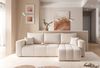 Ecksofa Schlafsofa Sofa LEROS in Stoff Manila Creme Ottomane Rechts Bild 2