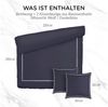 Pure cottom Bettwäsche Baumwollsatin in weiß/dunkelblau, Baumwollsatin, Partnerbett Bild 3