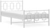vidaXL Bettgestell mit Kopf- und Fußteil Metall Weiß 100x200 cm 374303 Bild 4