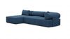 Couch Laguardia L Form in Samtstoff - Strukturstoff - blau - Links Bild 5