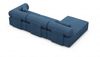 Couch Laguardia L Form in Samtstoff - Strukturstoff - blau - Links Bild 4