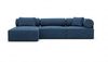 Couch Laguardia L Form in Samtstoff - Strukturstoff - blau - Links Bild 3