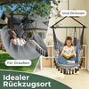 KESSER® Hängesessel mit 2 Kissen, mit Getränkehalter & Bücherfach, bis 150 kg, Grau Bild 5