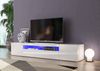 Dmora TV-Schrank Amore, niedriges Wohnzimmer-Sideboard mit 3 Türen, Fernsehständer-Basis, 100 % Made in Italy, 200 x 40 x 37 cm, glänzend weiß, mit LED-Licht Bild 2