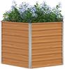 vidaXL Hochbeet im Garten Hellbraun 129 x 129 x 77 cm Verzinkter Stahl 42017322 Bild 3
