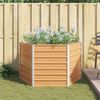 vidaXL Hochbeet im Garten Hellbraun 129 x 129 x 77 cm Verzinkter Stahl 42017322 Bild 4