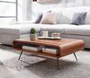 Couchtisch Sheesham Massivholz Metall 90x55x30cm mit Stauraum Modern Rechteckig Bild 5