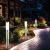 LED Stehleuchte, silber, Bewegungsmelder, 2x Steckdose Bild 2