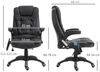 Drehstuhl 54 cm Sitzbreite, Sitzhöhe 44–54 cm, höhenverstellbar mit Massagefunktion, Kunstleder, schwarz,70*70*121 cm Bild 3